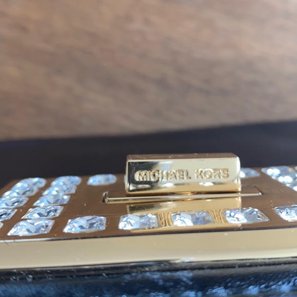 Black Michael Kors Leather Bag Gold Chain Strap - Picture 4 of 14